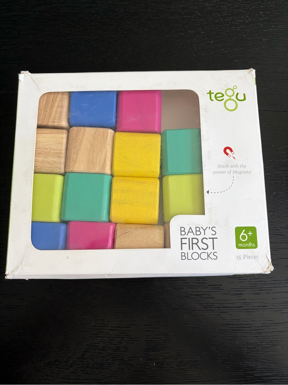Tegu Baby's First Blocks - Colorful Magnetic Wood Blocks